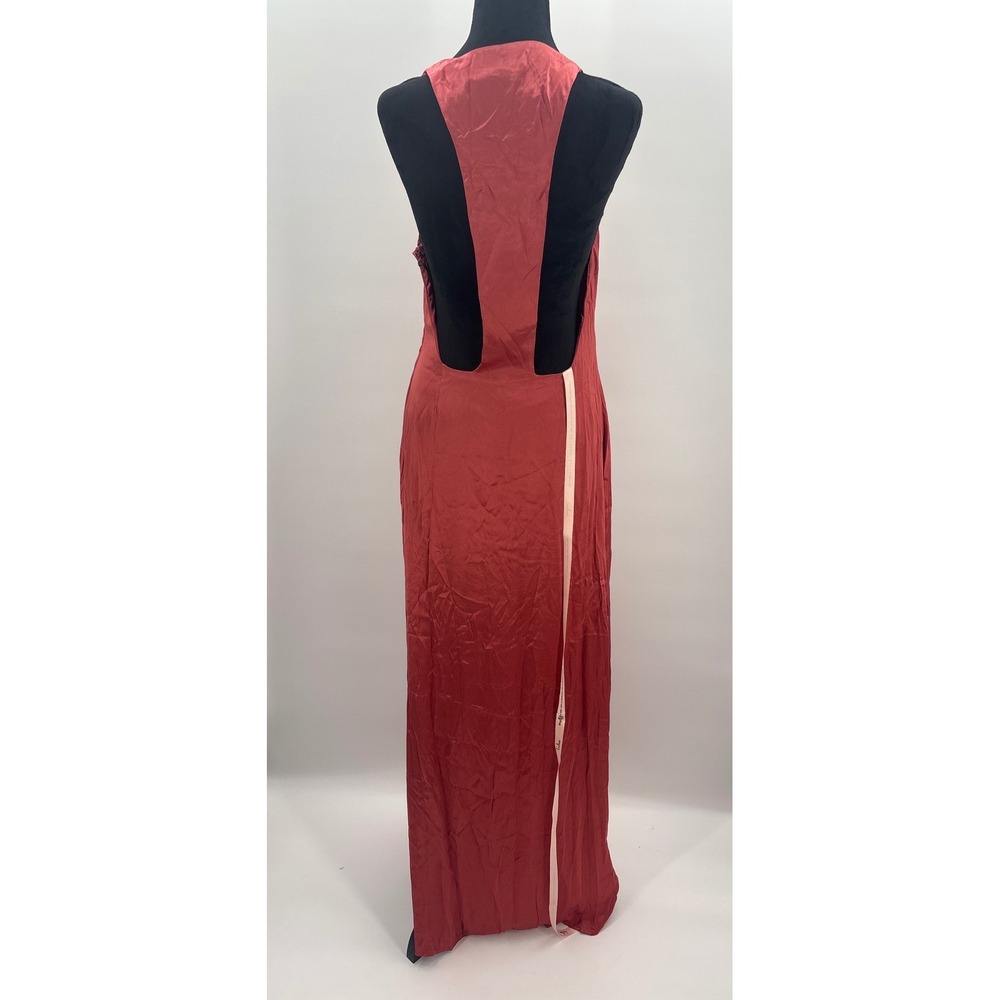 Lulus Organa Rusty Rose Pink Satin Open Back Maxi Dress Scoop Neck  NWT L - Picture 9 of 14